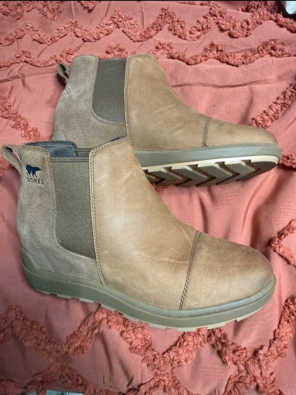 Sorel Chestnut Suede Chelsea Booties